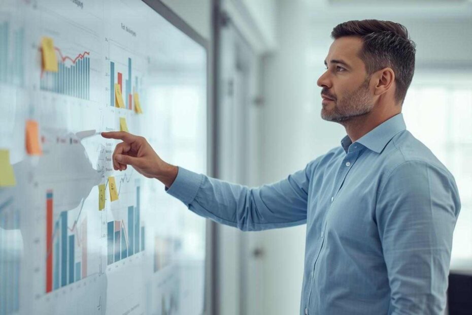 Quelle est la différence entre audit, diagnostic organisationnel ou de performance organisationnelle ? 1 Un homme d'affaires réfléchi devant les résultat de son diagnostic organisationnel