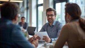 Quand réaliser un Diagnostic de Performance Organisationnelle 2 Réunion professionnelle autour d'une table pour discuter du diagnostic organisationnel