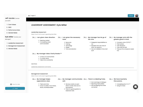 Système opérationnel d’entreprise 10 Pour des rencontre d'évalutation